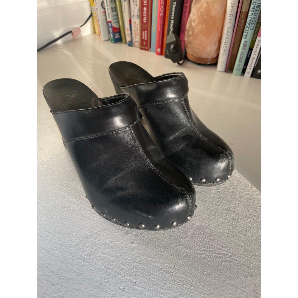Dansko RAE Studded Mules Clogs Women US 9 (EU 39) Black Leather Slide Clog 3.5" - Picture 5 of 11